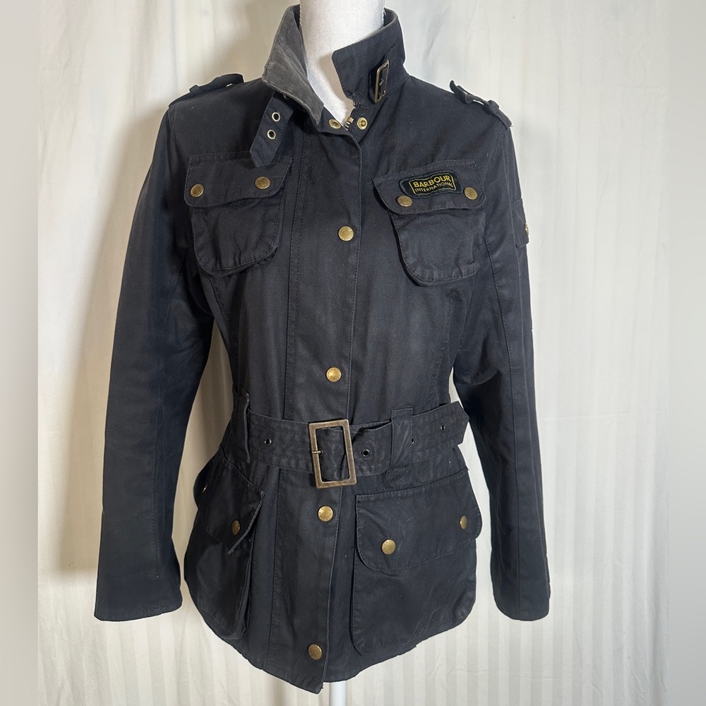 Barbour International Wax Womens Jacket Black US Sz 8